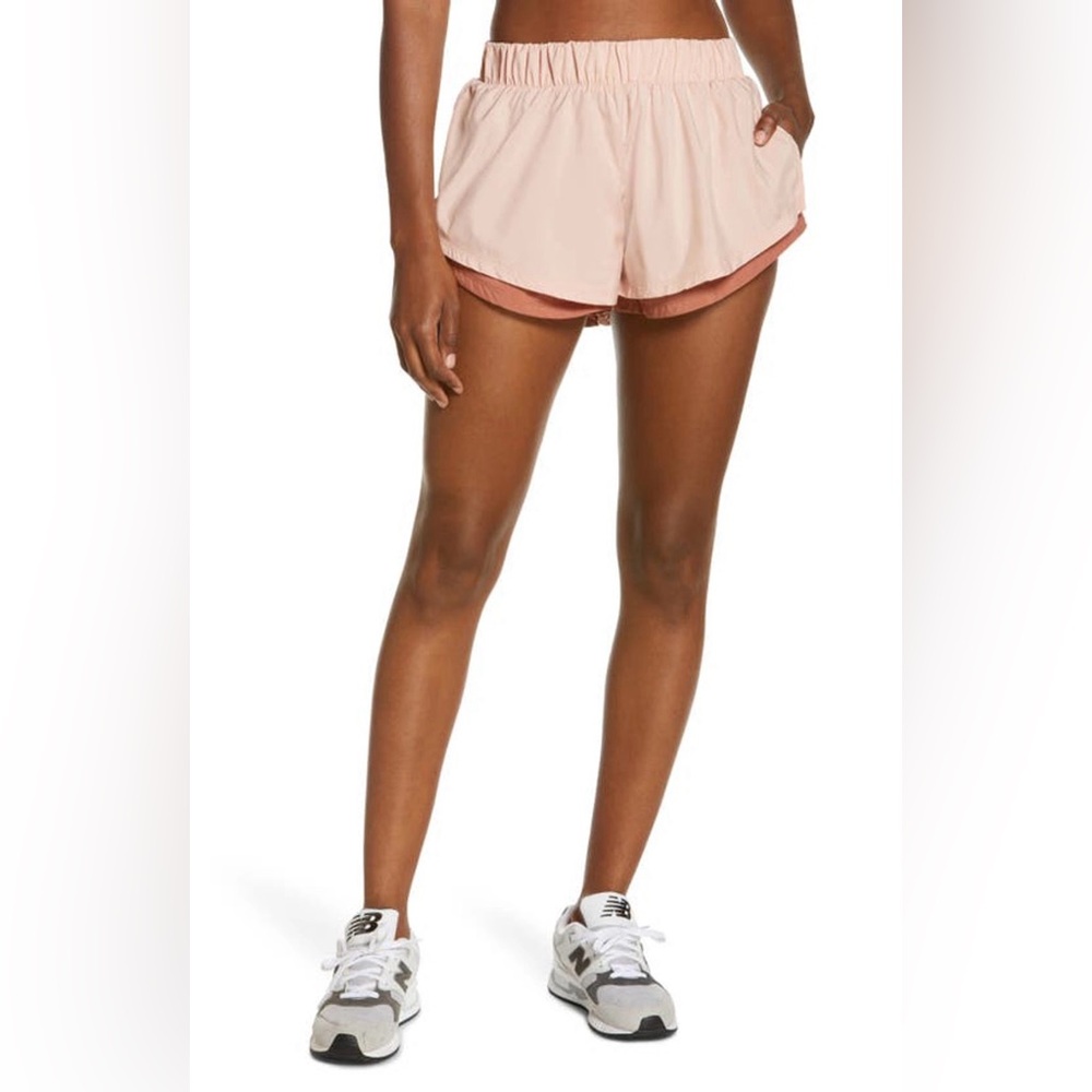 Free People Movement Run it shorts in rusted coral combo